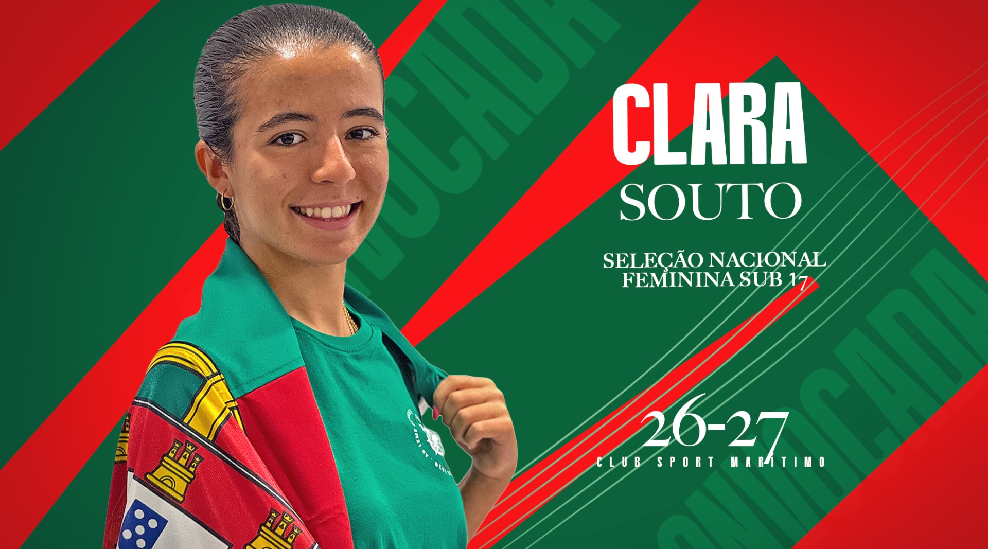 Clara Souto convocada para a Seleção Nacional Sub-17 Feminina